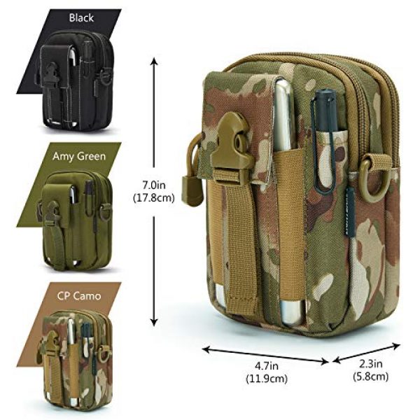 Bassdash Tactical Pouch 5 Bassdash Lightbare Series Tactical Molle Pouch Multipurpose EDC Crossbody Bag Waistpack, Compact Gadget Pouch with Cell Phone Holster Holder