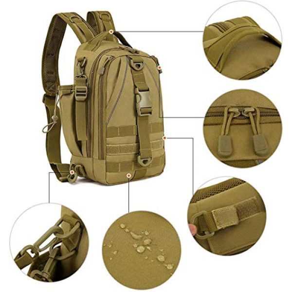 ACOMOO Tactical Backpack 6 ACOMOO Tactical Backpack Multi-Functional Molle Sling Backpacks One Strap Shoulder Bag Camo Black