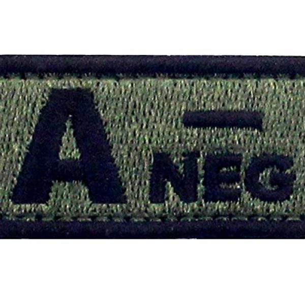 EmbTao Airsoft Morale Patch 2 EmbTao Type A Negative Tactical Blood Type Patch Embroidered Morale Applique Fastener Hook & Loop Emblem - Green & Black - 2"x1"