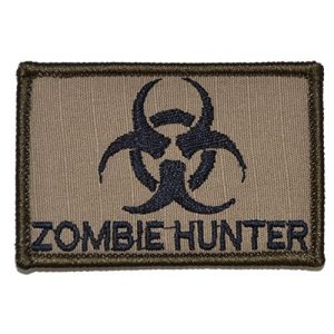 Tactical Gear Junkie Airsoft Morale Patch 1 Zombie Hunter Biohazard 2x3 Patch - Multiple Colors (Coyote Brown with Black)