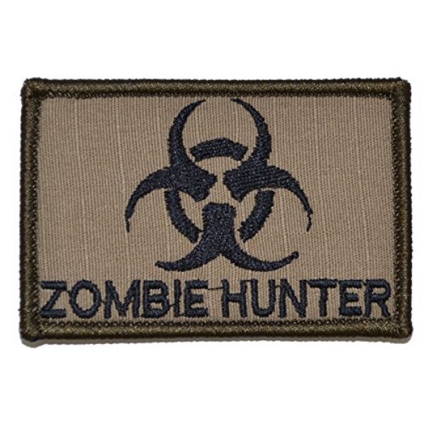 Tactical Gear Junkie Airsoft Morale Patch 1 Zombie Hunter Biohazard 2x3 Patch - Multiple Colors (Coyote Brown with Black)