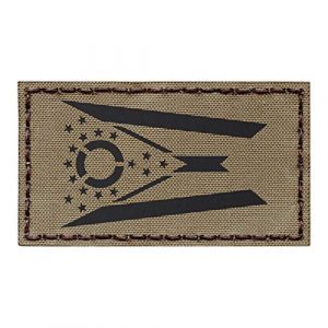 Tactical Freaky Airsoft Morale Patch 1 IR Tan Ohio State Flag Coyote Brown 2x3.5 Infrared IFF Tactical Morale Hook&Loop Patch