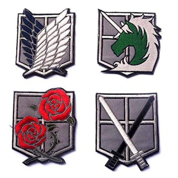 Embroidered Patch Airsoft Morale Patch 1 4pc Attack on Titan 3D Tactical Patch Military Embroidered Morale Tags Badge Embroidered Patch DIY Applique Shoulder Patch Embroidery Gift Patch