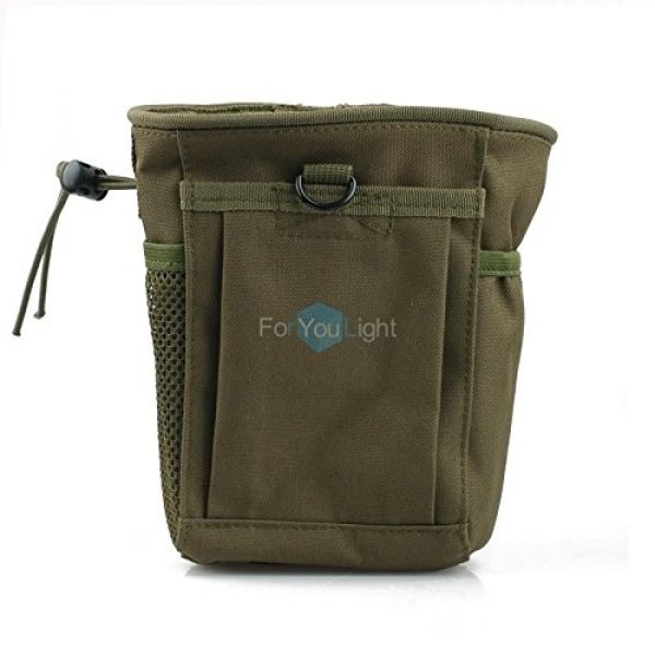 Emma Mall Tactical Pouch 1 Tactical MOLLE Folding Ammo Magazine Dump Pouch Drop Down Mag Utility Bag Small - OD