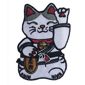 BJJASIA Airsoft Morale Patch 2 BJJASIA Martial Arts Jiu Jitsu Kitty Cat Black Belt Maneki-Neko Tactical Morale Gear Patch Iron On Sew On Appliqu©