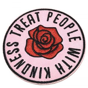 Appalachian Spirit Airsoft Morale Patch 1 Treat People with Kindness 3" Embroidered Patch DIY Iron-on/Sew-on Decorative Vacation Souvenir Travel Appliques Retro Vintage 1970's Peace Van Weed Love Heart Dove Music Festival Karma Hippie