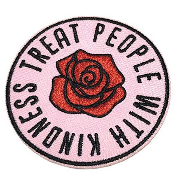 Appalachian Spirit Airsoft Morale Patch 1 Treat People with Kindness 3" Embroidered Patch DIY Iron-on/Sew-on Decorative Vacation Souvenir Travel Appliques Retro Vintage 1970's Peace Van Weed Love Heart Dove Music Festival Karma Hippie