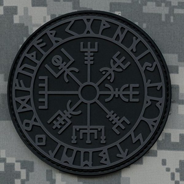 LEGEEON Airsoft Morale Patch 2 LEGEEON ACU Subdued Vegvisir Viking Compass Norse Rune Morale Tactical PVC Rubber Fastener Patch