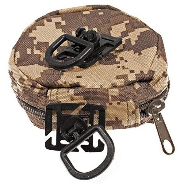 West Coast Paracord Tactical Pouch 3 West Coast Paracord 360 Rotation D-Ring Clip - Fixed Rotating Snap Buckle for Molle Webbing - Use on Backpacks, Outdoor Gear, and More - Pack of 4