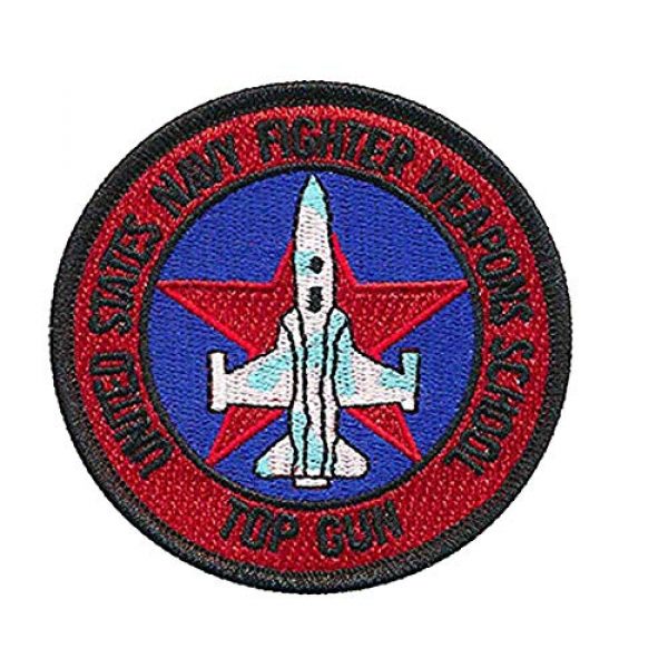 ODSP Airsoft Morale Patch 6 2PCS Top Gun Patches United State Navy Personalized Military Tactical Morale Embroidered Patches School Name Applique Badge with Hook&Loop Fastener Backing 3.15 Inch Diameter