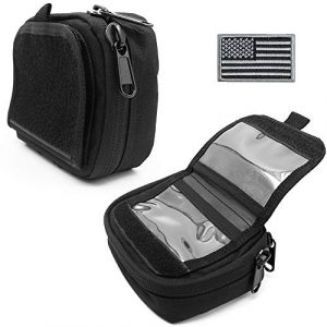 LIVANS Tactical Pouch 1 LIVANS Tactical Molle Map Pouch, EDC Tactical Pouch Small Modular Admin Pouches Tactical Camera Case Utility Gadget Waist Bag with ID Window