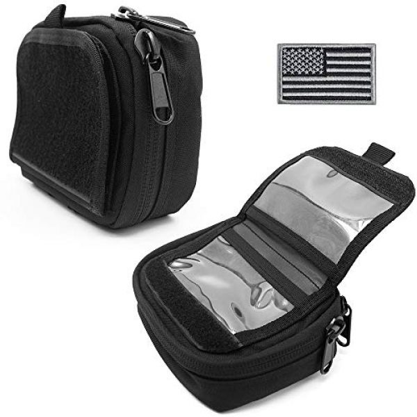 LIVANS Tactical Pouch 1 LIVANS Tactical Molle Map Pouch, EDC Tactical Pouch Small Modular Admin Pouches Tactical Camera Case Utility Gadget Waist Bag with ID Window