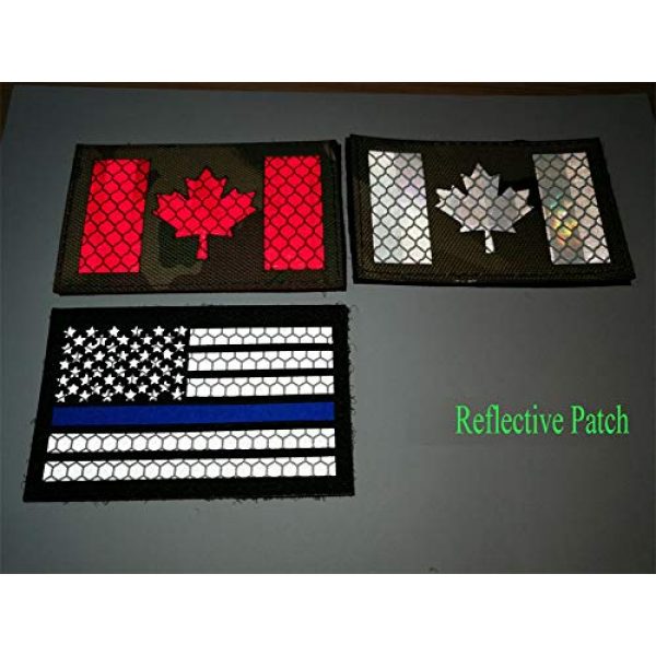 HNGKIANGHU Airsoft Morale Patch 4 2x3.15 Inch Reflective Thin Blue Line US USA American Flag Morale Tactical Police Patches Hook-Fastener Backing 3D Patch (A-1 pcs)