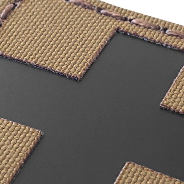 Tactical Freaky Airsoft Morale Patch 5 Red Cross Coyote Brown Tan Infrared IR MED Medical EMS EMT 2x2 Tactical Morale Touch Fastener Patch