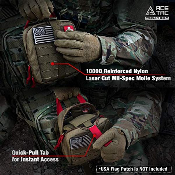 AceTac Gear Tactical Pouch 6 Ace Tac MOLLE Medical Pouch EMT 1000D Nylon First Aid Pouch Rip-Away IFAK Tactical Utility Pouch for Outdoor Activities Medical Supplies