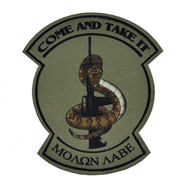 KTW Airsoft Morale Patch 1 KTW Come and Take It Snake Printed Morale Patch OD Green