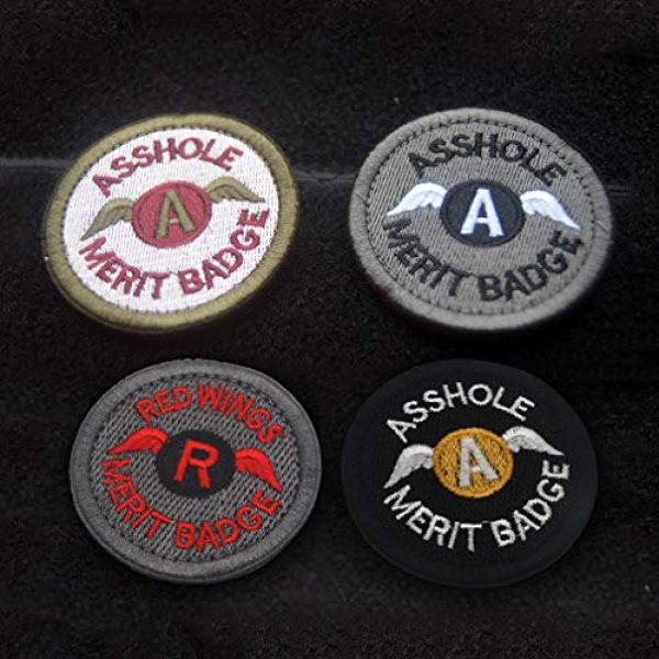 ShowPlus Airsoft Morale Patch 4 ShowPlus Asshole Merit Badge Morale Tactical Embroidered Patch (Pink)