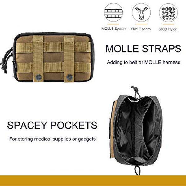 OneTigris Tactical Pouch 5 OneTigris Horizontal EDC Pouch Utility MOLLE Tool Bag Organizer with Phone Pocket & Patch Panel