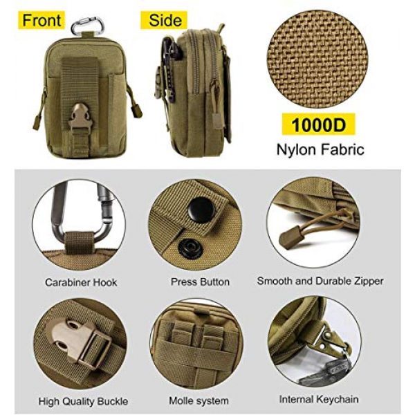 QINYUN Tactical Pouch 3 Utility Tactical Gadget Waist Bag Outdoor Portable Sports Waist Bags for Sports Travel Hiking Running Cycling Camping Multifunctional Sports Running Bag2 Pack