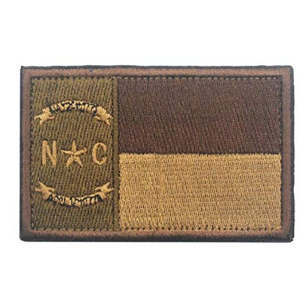 Tactical Embroidery Patch Airsoft Morale Patch 1 North Carolina USA State Flag Tactical Embroidery Patch Hook & Loop Morale Patch Military Patch for Clothing Accessory Backpack Armband (color1)