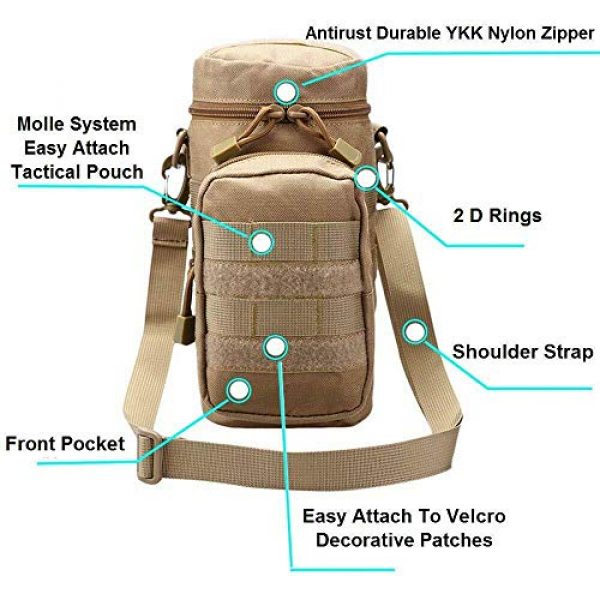 GoodTake Tactical Pouch 4 GoodTake Outdoors Molle Water Bottle Pouch Tactical Gear Kettle Waist Shoulder Bag for Army Fans Climbing Camping Hiking Bags with USA Flag Patch