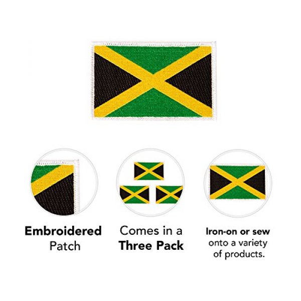 Desert Cactus Airsoft Morale Patch 3 Jamaica Flag Patch Bulk 3.5 inch x 2.25 inch State Iron On Sew Embroidered Tactical Backpack Hat Bags Jamaican (3-Pack Patch)
