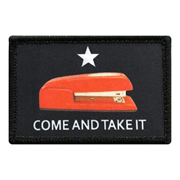 Miltacusa Airsoft Morale Patch 1 Red Stapler Come and Take It Hook Patch (3.0 X 2.0)