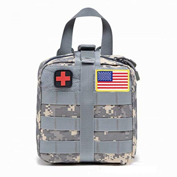 GoodTake Tactical Pouch 1 GOOD TAKE First Aid Pouch, Patch Bag, Molle Hook and Loop Amphibious Tactical Medical kit EMT Emergency EDC Rip-Away Survival IFAK Pouch,