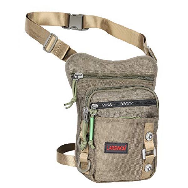 Larswon Tactical Pouch 1 Larswon Thigh Pack, Leg Bag Thigh Pouch Bag Tactical Waist Bag Motrocycle Bag Waterproof Green