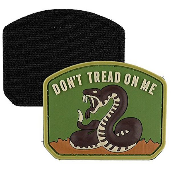 LIVABIT Airsoft Morale Patch 2 LIVABIT PVC Rubber 3D Morale Patch MP-19 Tactical Airsoft Paintball Don't Tread On Me Snake OD Green