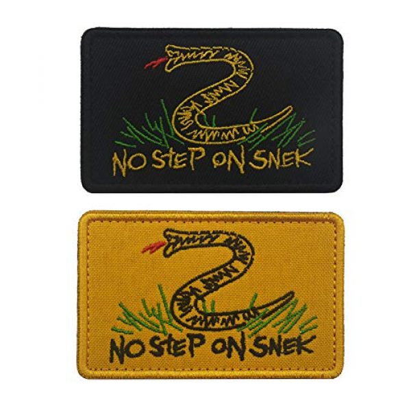 SOUTHYU Airsoft Morale Patch 1 SOUTHYU 2 Pieces Embroidered No Step On Snek Tactical Morale Patches Military Emblem Badge Fastener Hook and Loop Patch