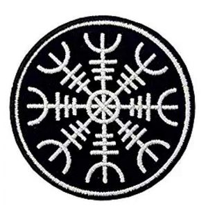 Embroidery Patch Airsoft Morale Patch 1 Viking Helm of Awe Viking Compass Vegvisir Norse Rune Military Hook Loop Tactics Morale Embroidered Patch (color1)