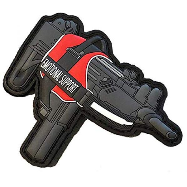 STICKTHISON Airsoft Morale Patch 1 Emotional Support Uzi Morale Patch Tactical Rubber/PVC Hook & Loop Style - Ships Free from USA - Veteran Owned