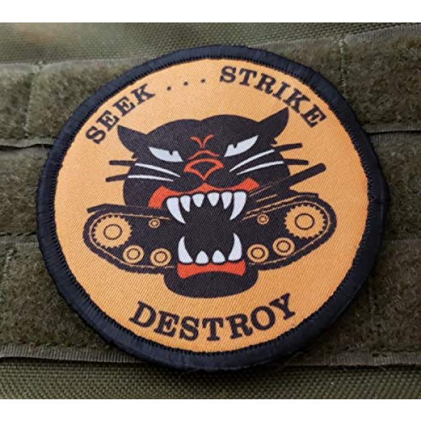 RedheadedTshirts Airsoft Morale Patch 2 Tank Destroyer Seek Strike Destroy 3" Circle Morale Patch Military Tactical Made in The USA