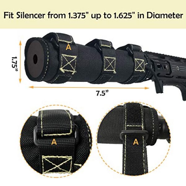 MOGAKU Tactical Pouch 6 Suppressor Cover High Temp Rifle Silencer Cover Heat Resistant Tactical Shooting Hunting Accessories Combat Muffler Wrap 7.5" Length