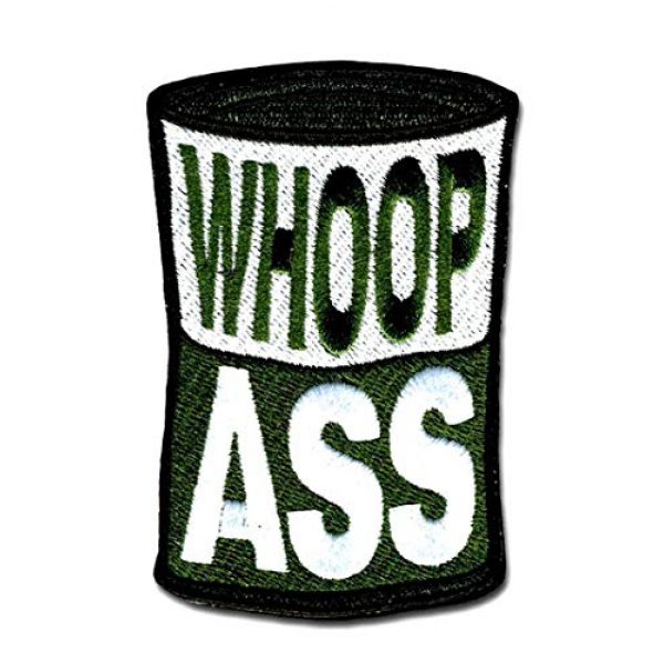 BASTION Airsoft Morale Patch 1 BASTION Morale Patches (Can of Whoopaxx, Green) | 3D Embroidered Patches with Hook & Loop Fastener Backing, Well-Made Clean Stitching Military Patches Ideal for Tactical Bag, Hats & Vest