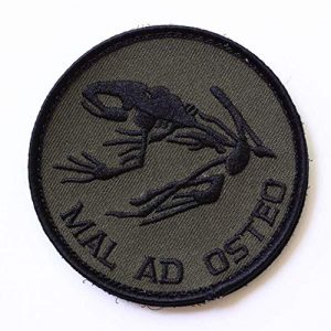 Tactical Embroidery Patch Airsoft Morale Patch 1 MAL AD Osteo Bad to The Bone Embroidery Patch Military Tactical Morale Patch Badges Emblem Applique Hook Patches for Clothes Backpack Accessories