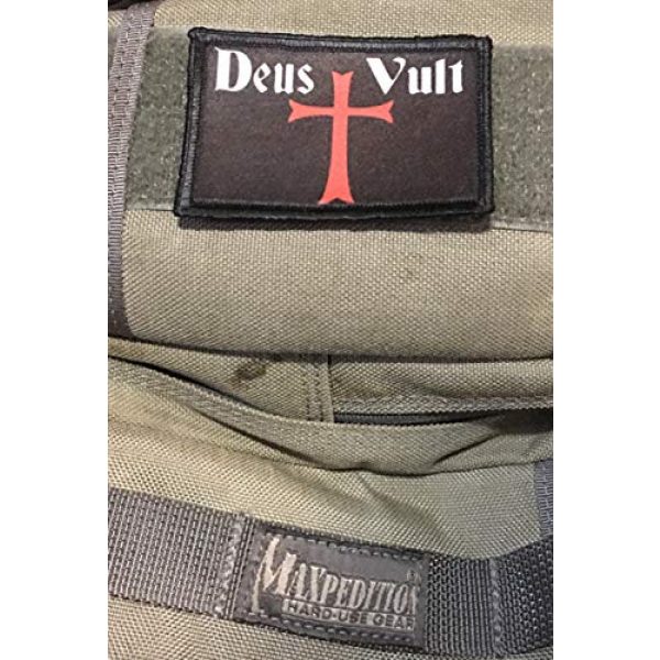 RedheadedTshirts Airsoft Morale Patch 2 Deus Vult Crusader Morale Patch Funny Tactical Military 2x3"