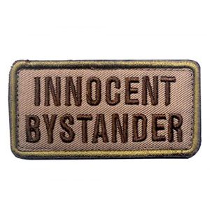 Tactical Embroidery Patch Airsoft Morale Patch 1 Innocent Bystander Tactical Embroidery Patch Hook & Loop Morale Patch Military Patch for Clothing Accessory Backpack Armband