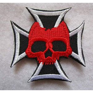 Embroidered Patch Airsoft Morale Patch 1 German Cross Skull & Crossbones 3D Tactical Patch Military Embroidered Morale Tags Badge Embroidered Patch DIY Applique Shoulder Patch Embroidery Gift Patch