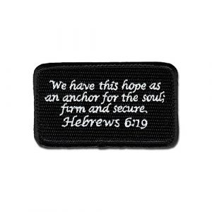 BASTION Airsoft Morale Patch 1 BASTION Morale Patches (Hebrews 6:19, BNW) | 3D Embroidered Patches with Hook & Loop Fastener Backing | Well-Made Clean Stitching | Christian Patches Ideal for Tactical Bag, Hats & Vest
