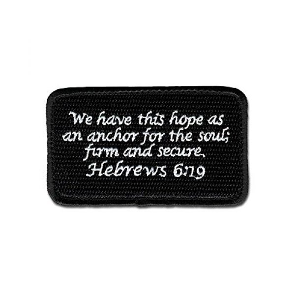 BASTION Airsoft Morale Patch 1 BASTION Morale Patches (Hebrews 6:19, BNW) | 3D Embroidered Patches with Hook & Loop Fastener Backing | Well-Made Clean Stitching | Christian Patches Ideal for Tactical Bag, Hats & Vest