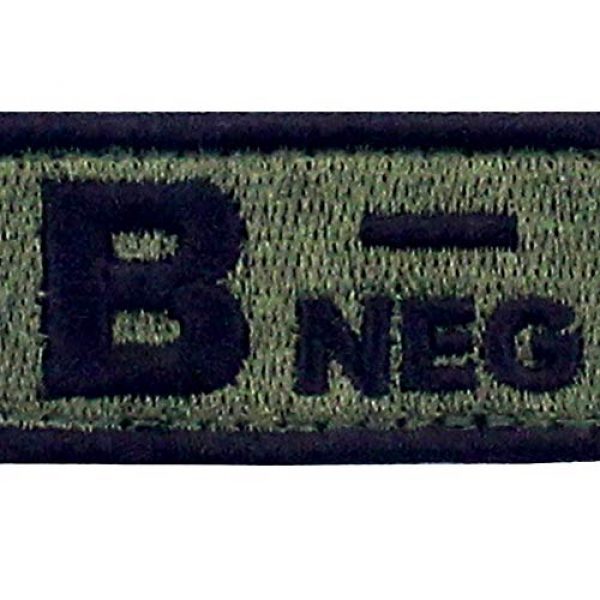 EmbTao Airsoft Morale Patch 2 EmbTao Type B Negative Tactical Blood Type Patch Embroidered Morale Applique Fastener Hook & Loop Emblem - Green & Black -2"x1"