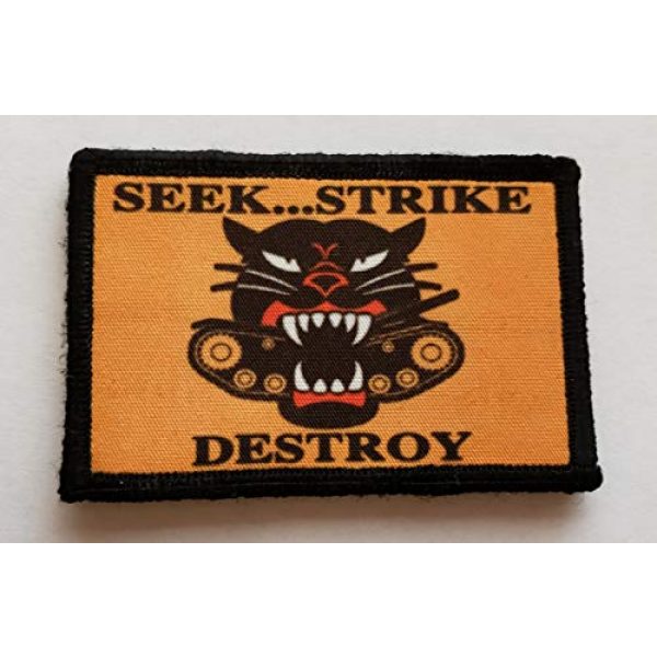 RedheadedTshirts Airsoft Morale Patch 2 Tank Destroyer Seek Strike Destroy Morale Patch. 2x3" Hook and Loop Patch. Made in The USA