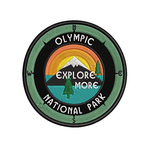 Sassy Treasures Airsoft Morale Patch 1 Olympic National Park, Washington - Explore More - 3.5" Embroidered Patch DIY Iron On/Sew On Vacation Souvenir Travel Novelty Theme Decorative Applique