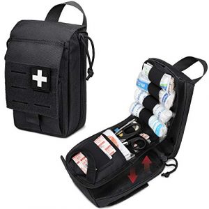 WYNEX Tactical Pouch 1 WYNEX Tactical Rip Away First Aid Pouch, Laser-Cut Design Molle EMT Bag Survival IFAK Pouches Blow Out Emergency Medical Organizer Include Red Cross Patch (Pouch Only)