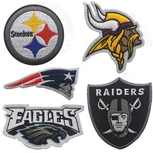 ODSP Airsoft Morale Patch 1 Football Team Logo Patches Embroidered Tactical Military Morale Patch with Hook and Loop Fasteners Backing Emblem Badge 5PCS