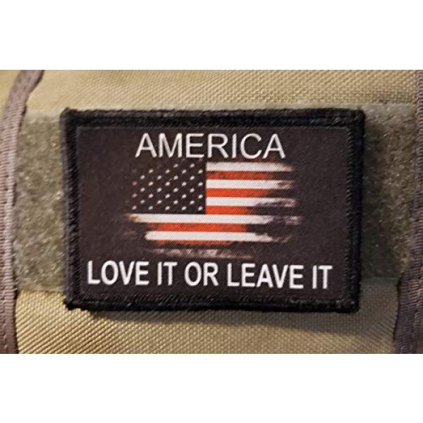 RedheadedTshirts Airsoft Morale Patch 2 America Love It or Leave It Morale Patch -Made in The USA- Patches Perfect for Your Plate Carrier Military Vest, hat, Backpack. Funny Patch by Redheadedtshirts!