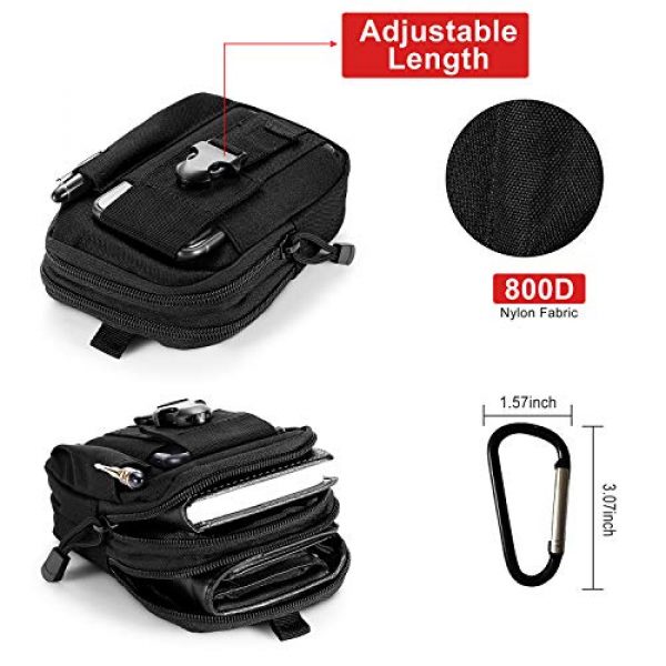 Boruk Tactical Pouch 7 Boruk Universal Outdoor Tactical Molle Pouch, EDC Waist Bag Pocket Organizer for iPhone X Samsung S8 & Less Than 6.2" Smartphone