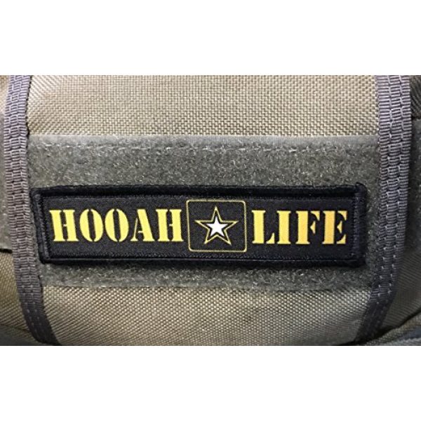 RedheadedTshirts Airsoft Morale Patch 2 1x4" Hooah Life Army Morale Patch. 1x4" Hook and Loop Made in The USA!